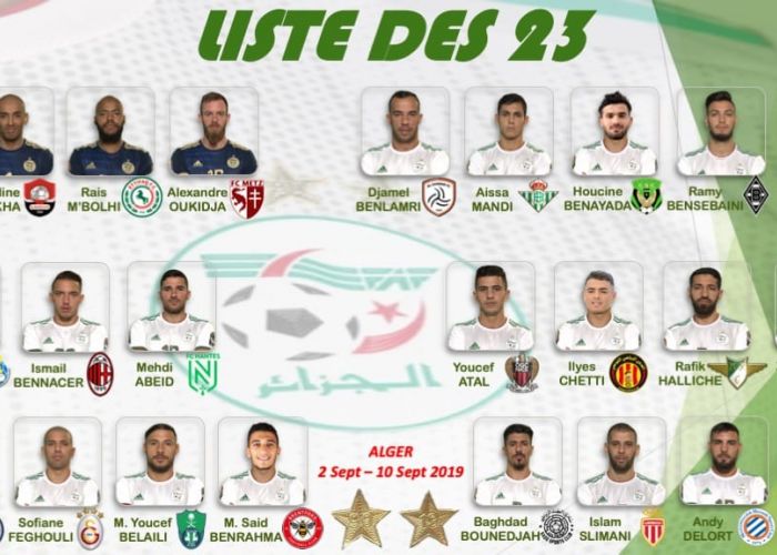  EN : Belmadi décline la liste des 23 pour le stage de septembre