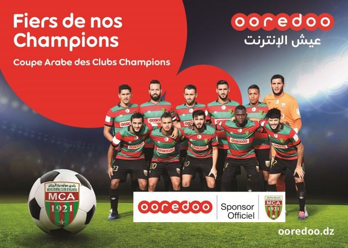  Après le match aller des ¼ de finale de la Coupe Arabe des Clubs Champions: Ooredoo poursuit ses encouragements au Mouloudia d’Alger