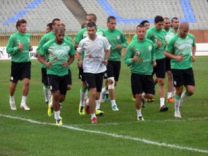 Mondial 2014 de football : séance de décrassage des Verts à Sorocaba