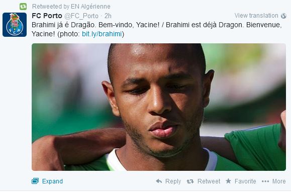 Yacine Brahimi signe au FC Porto pour 5 ans
