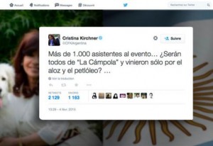  Imitant l'accent chinois, Mme Kirchner déclenche des rires jaunes à Pékin