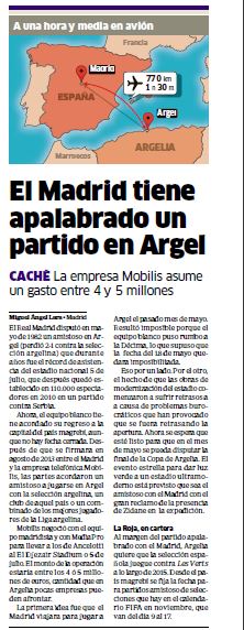 Mobilis offre 4 à 5 millions d'euros pour le Real de Madrid pour un match amical à Alger
