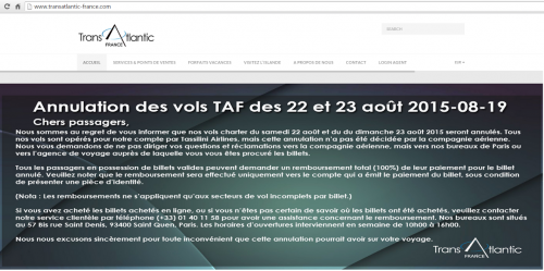 Trans-Atlantic/Tassili Airlines annulent 2 vols sur l'Algérie sans crier gare