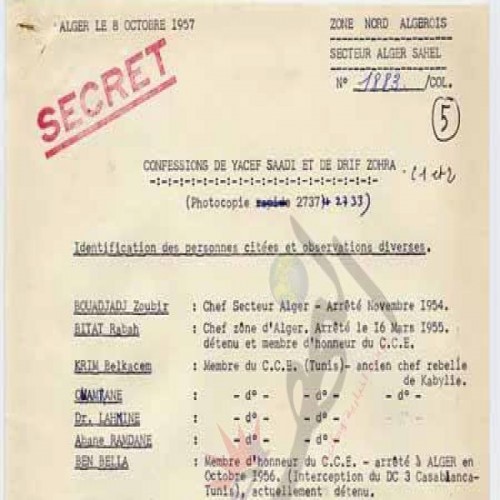Les "confessions de Yacef Saadi et de Zohra Drif" au colonel Bigeard