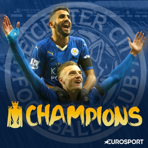 Mahrez et Leicester champions d'Angleterre après le nul entre Chelsea et Tottenham (2-2)
