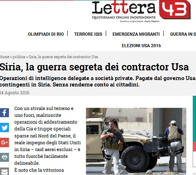 Commanditées par la CIA, des sociétés américaines privées s’activent en Syrie
