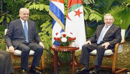M. Sellal reçu à la Havane par Raoul et Fidel Castro